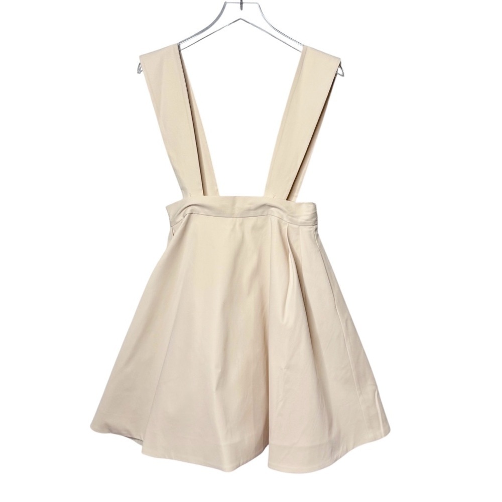 NWT ALEEZA Paris Marci 23 Cream Suspender Mini Skirt Pinafore Wmns Jumper Sz M - Picture 2 of 14